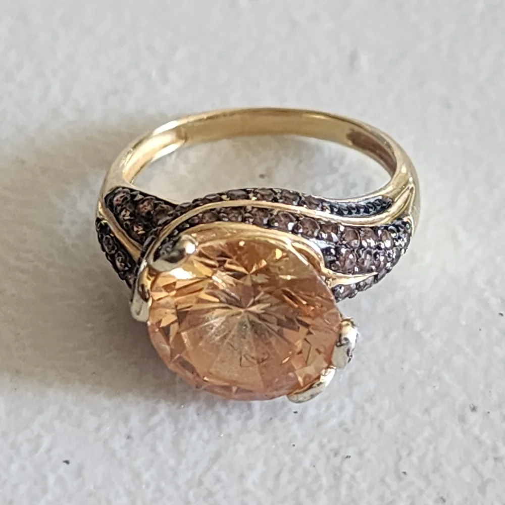 Bella Luce Simulate Champagne And Mocha Diamonds 18k Gold Over Sterling Silver